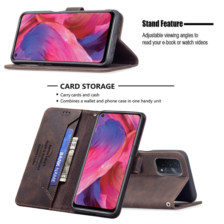 For OPPO A74 5G / A93 5G / A54 5G Magnetic Clasp RFID Blocking Anti-Theft Leather Case with Holder & Card Slots & Wallet