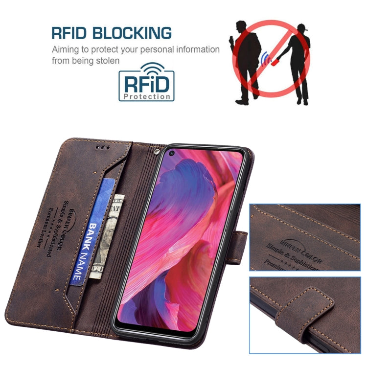 For OPPO A74 5G / A93 5G / A54 5G Magnetic Clasp RFID Blocking Anti-Theft Leather Case with Holder & Card Slots & Wallet