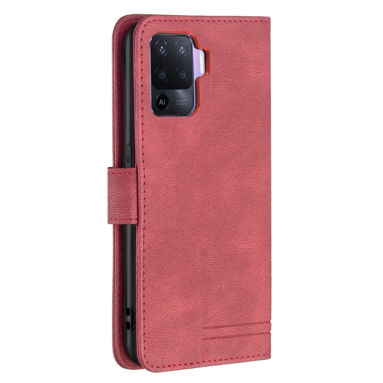 For OPPO A94 4G / Reno5 F / F19 Pro Magnetic Clasp RFID Blocking Anti-Theft Leather Case with Holder & Card Slots & Wallet