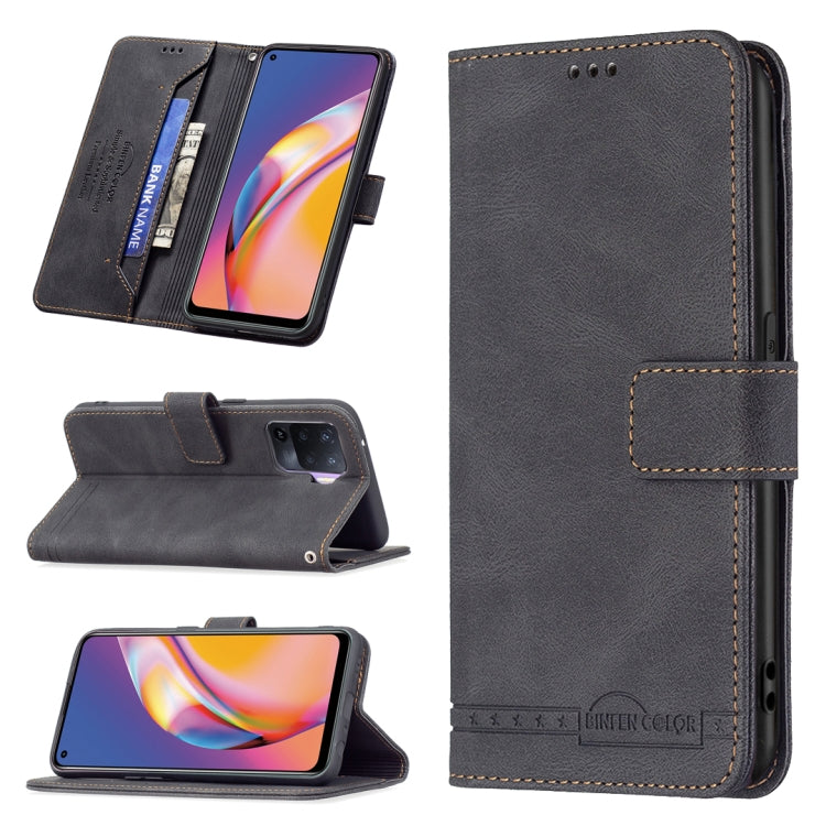 For OPPO A94 4G / Reno5 F / F19 Pro Magnetic Clasp RFID Blocking Anti-Theft Leather Case with Holder & Card Slots & Wallet