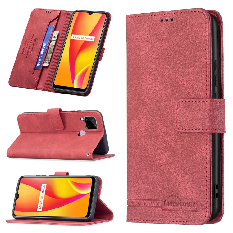 For OPPO Realme C12 / C15 / C25 Magnetic Clasp RFID Blocking Anti-Theft Leather Case with Holder & Card Slots & Wallet