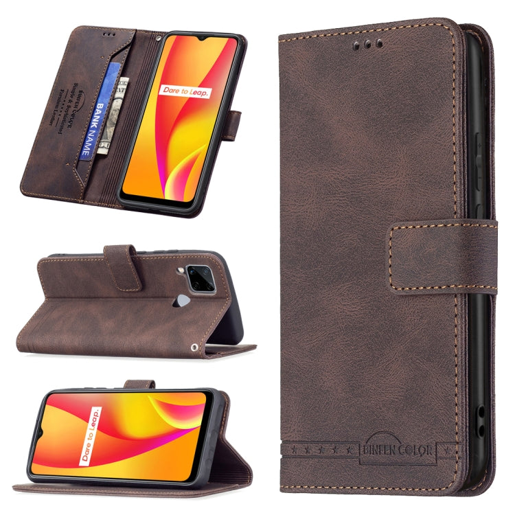 For OPPO Realme C12 / C15 / C25 Magnetic Clasp RFID Blocking Anti-Theft Leather Case with Holder & Card Slots & Wallet
