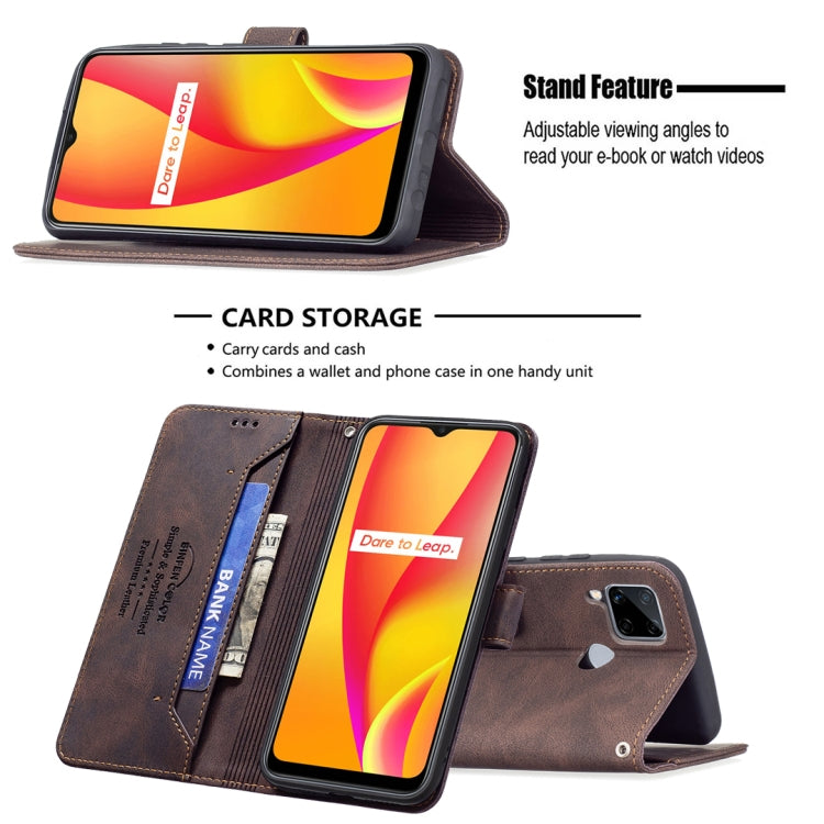 For OPPO Realme C12 / C15 / C25 Magnetic Clasp RFID Blocking Anti-Theft Leather Case with Holder & Card Slots & Wallet