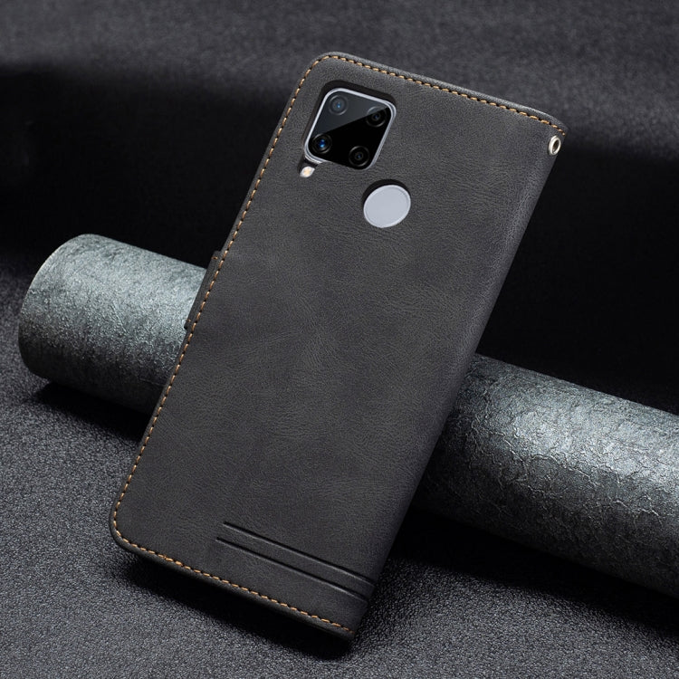 For OPPO Realme C12 / C15 / C25 Magnetic Clasp RFID Blocking Anti-Theft Leather Case with Holder & Card Slots & Wallet