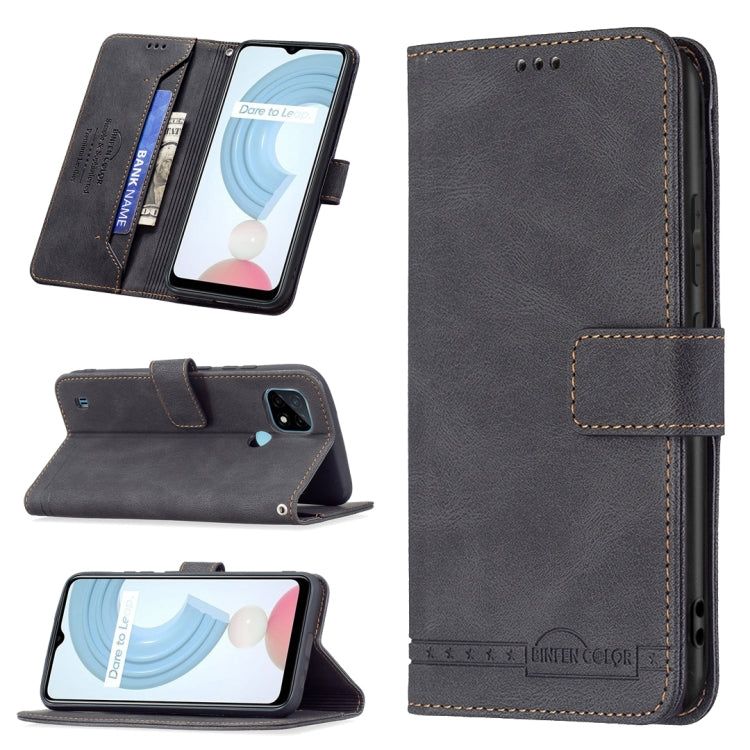 For OPPO Realme C21 / C20 Magnetic Clasp RFID Blocking Anti-Theft Leather Case with Holder & Card Slots & Wallet