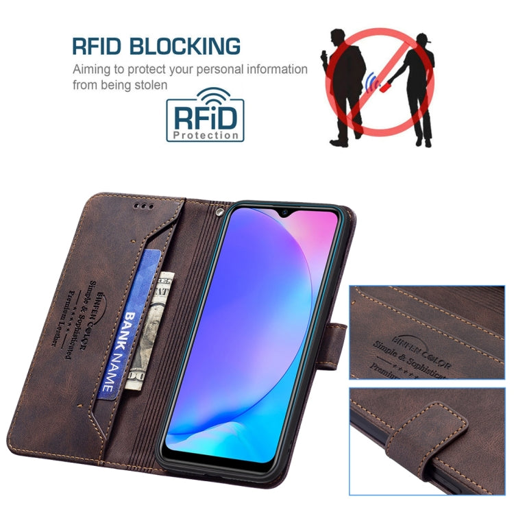 For vivo Y11 / Y15 / Y12 / Y17 Magnetic Clasp RFID Blocking Anti-Theft Leather Case with Holder & Card Slots & Wallet