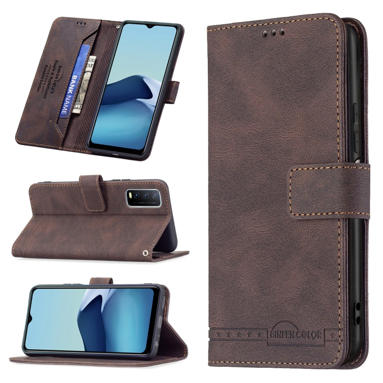 For vivo Y20 Magnetic Clasp RFID Blocking Anti-Theft Leather Case with Holder & Card Slots & Wallet