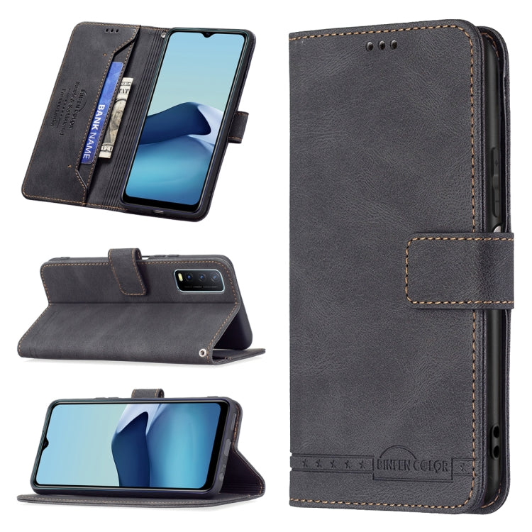 For vivo Y20 Magnetic Clasp RFID Blocking Anti-Theft Leather Case with Holder & Card Slots & Wallet