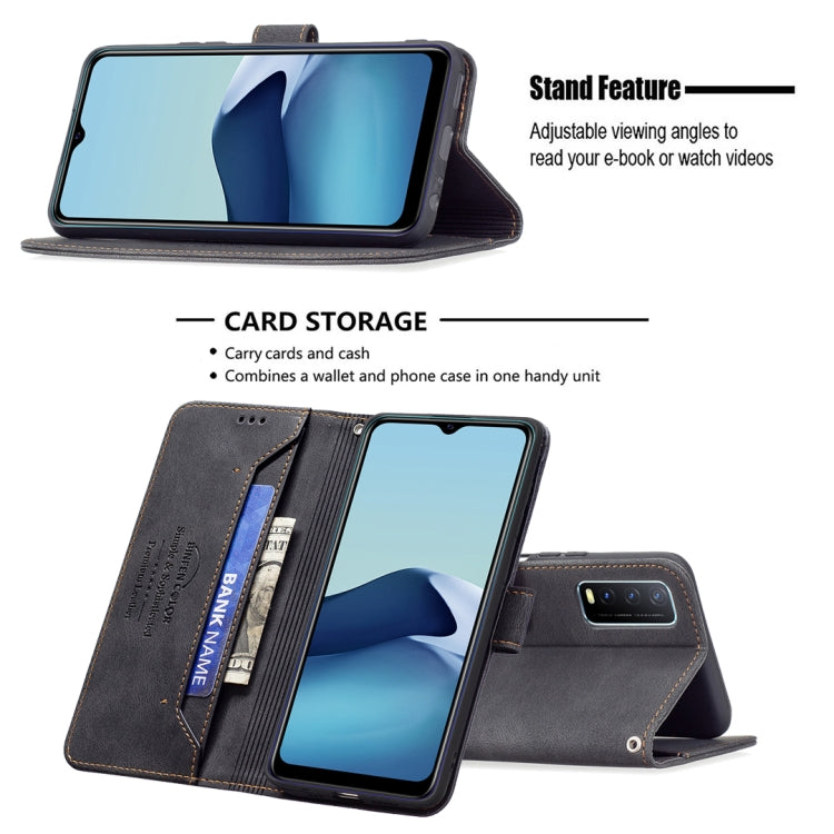 For vivo Y20 Magnetic Clasp RFID Blocking Anti-Theft Leather Case with Holder & Card Slots & Wallet
