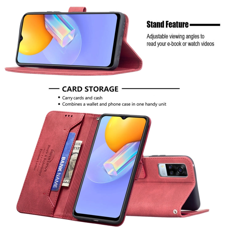 For vivo Y51 2020 / Y51a / Y51s Magnetic Clasp RFID Blocking Anti-Theft Leather Case with Holder & Card Slots & Wallet