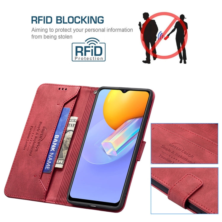 For vivo Y51 2020 / Y51a / Y51s Magnetic Clasp RFID Blocking Anti-Theft Leather Case with Holder & Card Slots & Wallet