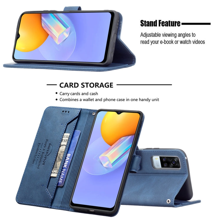 For vivo Y51 2020 / Y51a / Y51s Magnetic Clasp RFID Blocking Anti-Theft Leather Case with Holder & Card Slots & Wallet