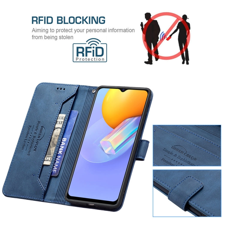 For vivo Y51 2020 / Y51a / Y51s Magnetic Clasp RFID Blocking Anti-Theft Leather Case with Holder & Card Slots & Wallet