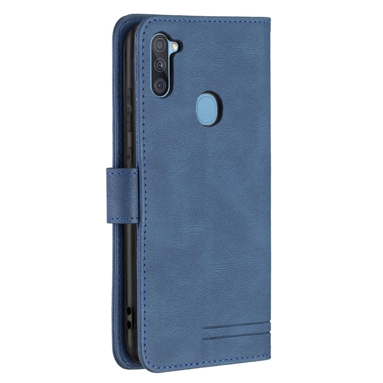 For Samsung Galaxy A11 Magnetic Clasp RFID Blocking Anti-Theft Leather Case with Holder & Card Slots & Wallet