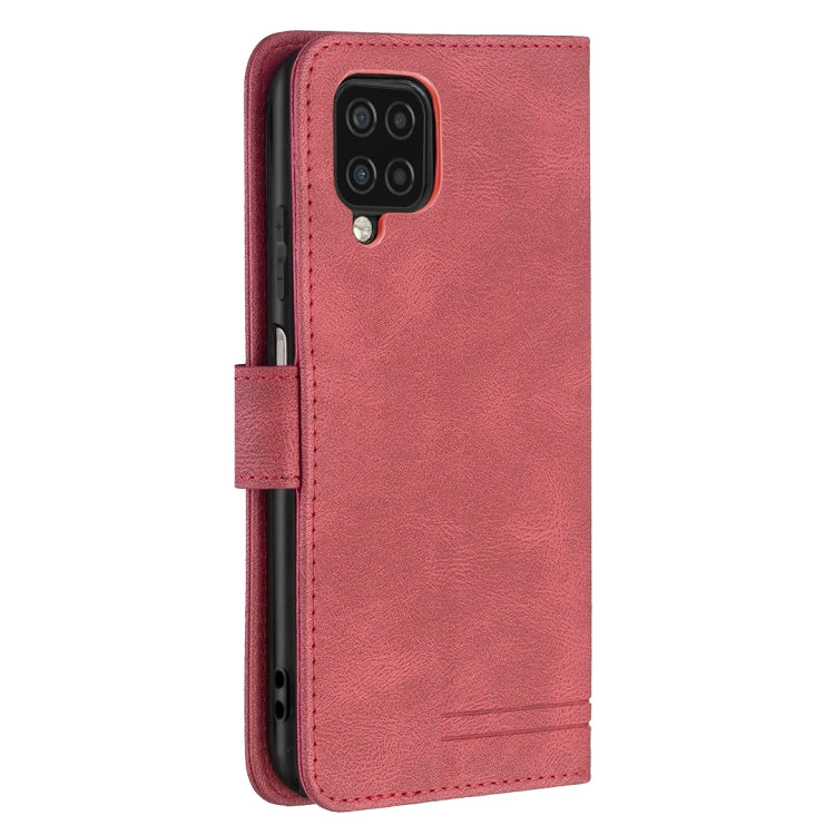 For Samsung Galaxy A12 Magnetic Clasp RFID Blocking Anti-Theft Leather Case with Holder & Card Slots & Wallet