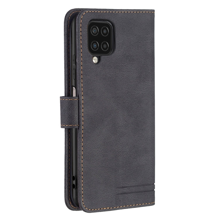 For Samsung Galaxy A12 Magnetic Clasp RFID Blocking Anti-Theft Leather Case with Holder & Card Slots & Wallet