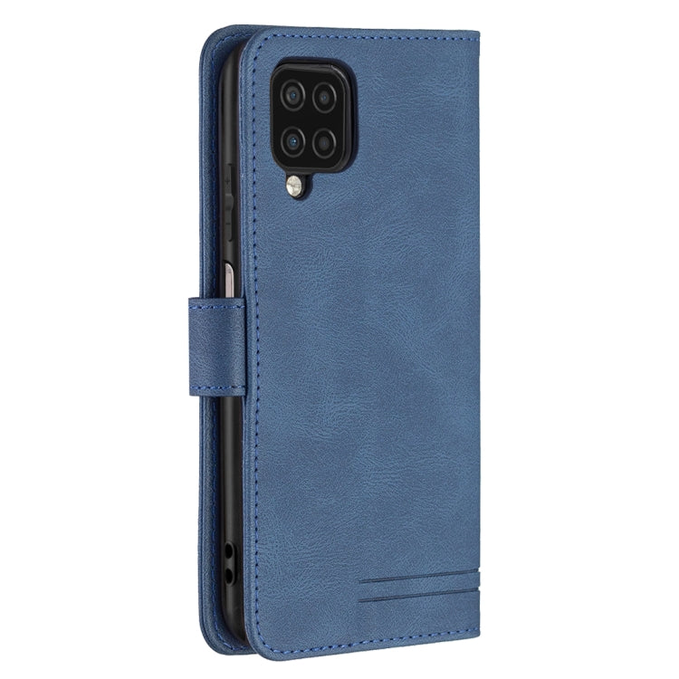 For Samsung Galaxy A12 Magnetic Clasp RFID Blocking Anti-Theft Leather Case with Holder & Card Slots & Wallet