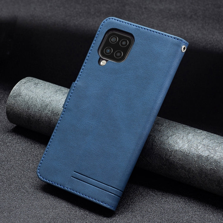 For Samsung Galaxy A12 Magnetic Clasp RFID Blocking Anti-Theft Leather Case with Holder & Card Slots & Wallet