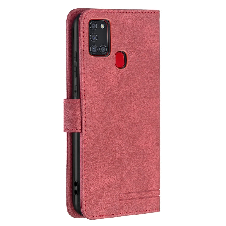 For Samsung Galaxy A21s Magnetic Clasp RFID Blocking Anti-Theft Leather Case with Holder & Card Slots & Wallet