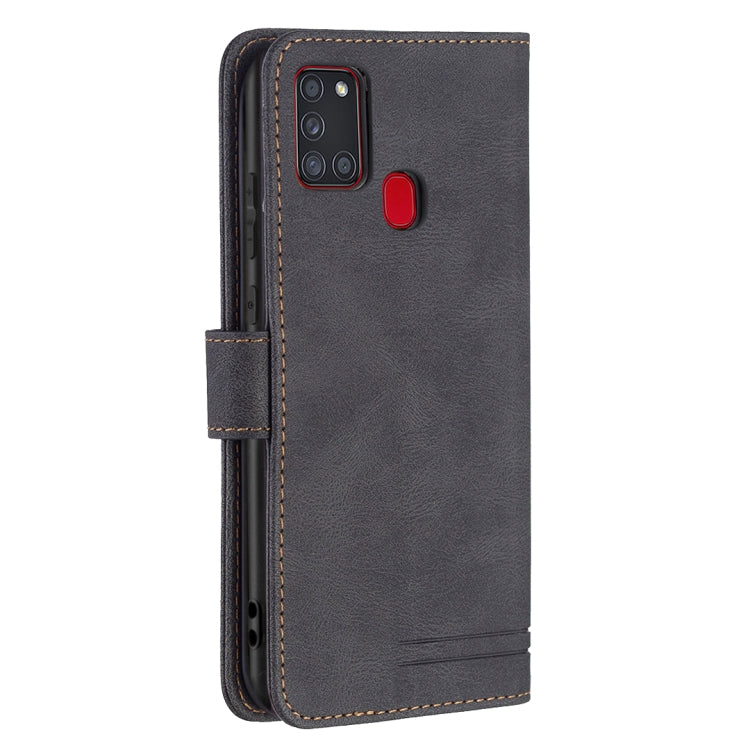 For Samsung Galaxy A21s Magnetic Clasp RFID Blocking Anti-Theft Leather Case with Holder & Card Slots & Wallet