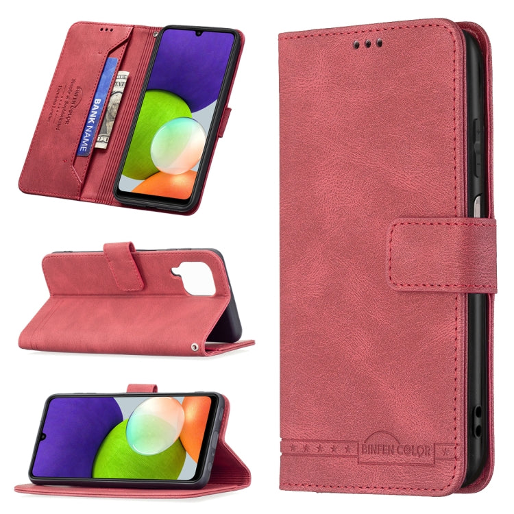 For Samsung Galaxy A22 4G Magnetic Clasp RFID Blocking Anti-Theft Leather Case with Holder & Card Slots & Wallet