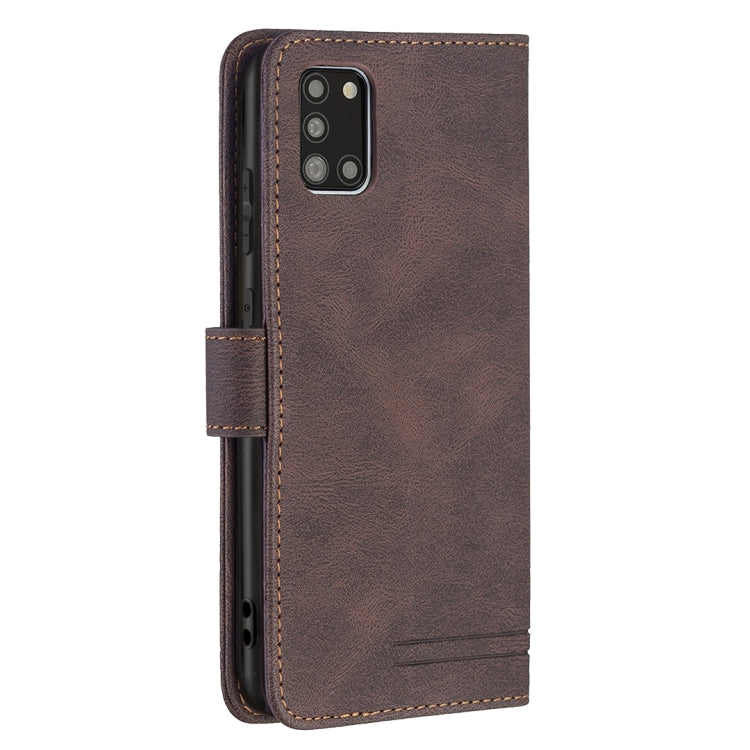 For Samsung Galaxy A31 Magnetic Clasp RFID Blocking Anti-Theft Leather Case with Holder & Card Slots & Wallet