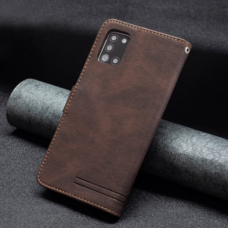 For Samsung Galaxy A31 Magnetic Clasp RFID Blocking Anti-Theft Leather Case with Holder & Card Slots & Wallet