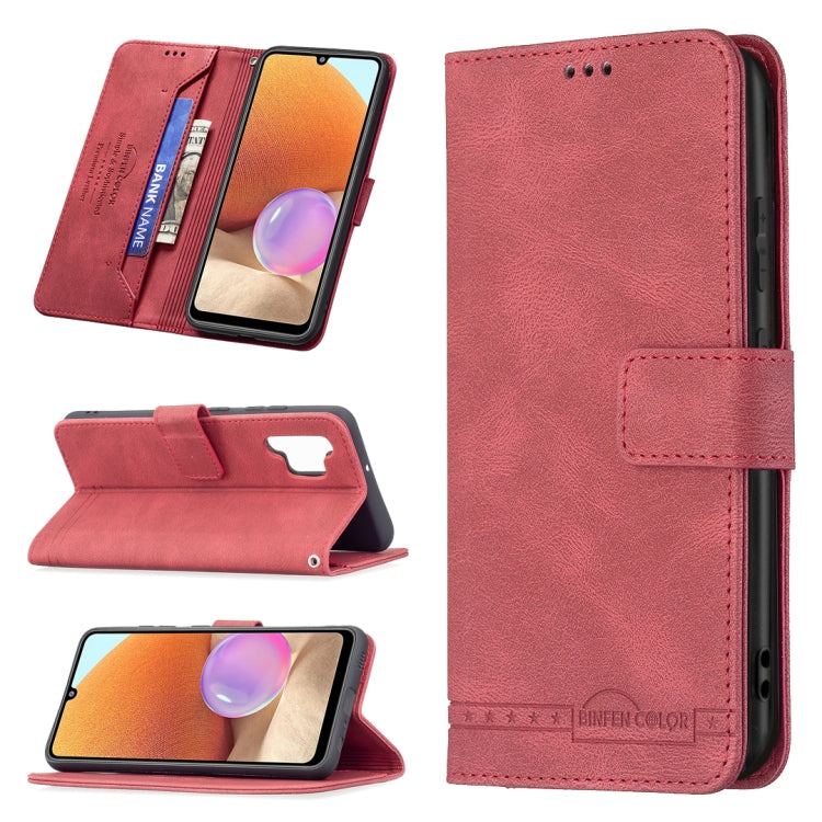 For Samsung Galaxy A32 4G Magnetic Clasp RFID Blocking Anti-Theft Leather Case with Holder & Card Slots & Wallet