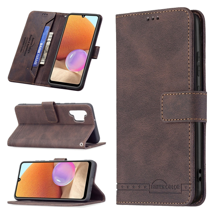 For Samsung Galaxy A32 4G Magnetic Clasp RFID Blocking Anti-Theft Leather Case with Holder & Card Slots & Wallet