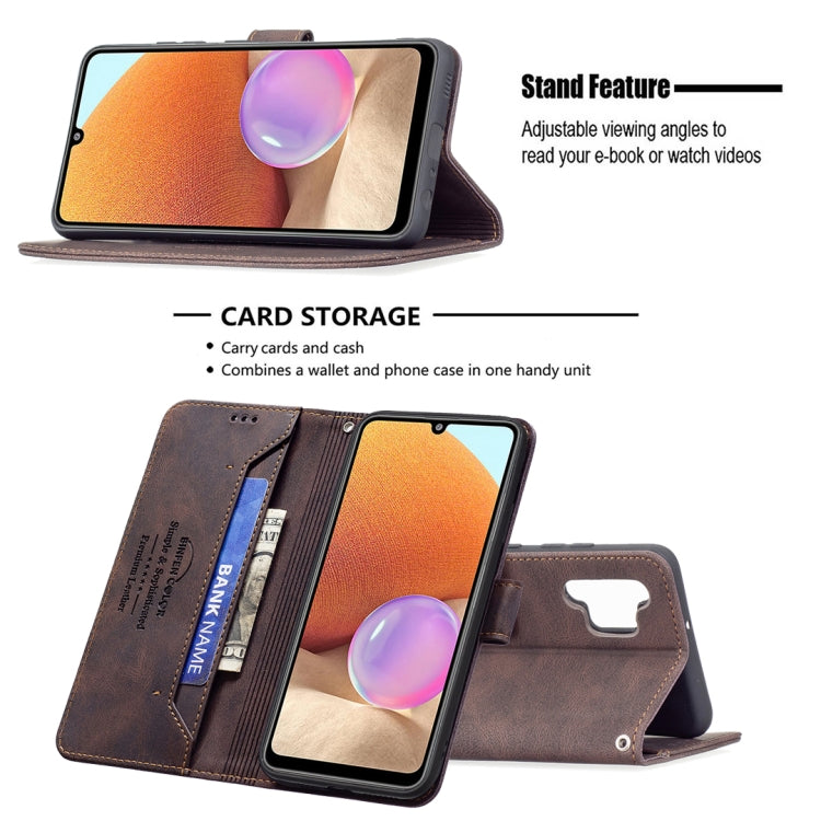 For Samsung Galaxy A32 4G Magnetic Clasp RFID Blocking Anti-Theft Leather Case with Holder & Card Slots & Wallet