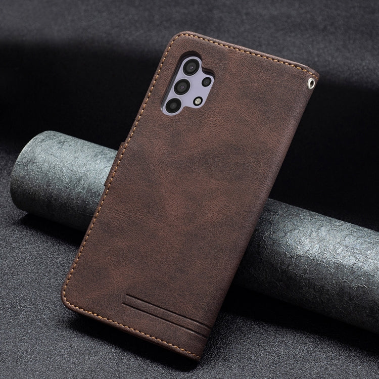 For Samsung Galaxy A32 4G Magnetic Clasp RFID Blocking Anti-Theft Leather Case with Holder & Card Slots & Wallet