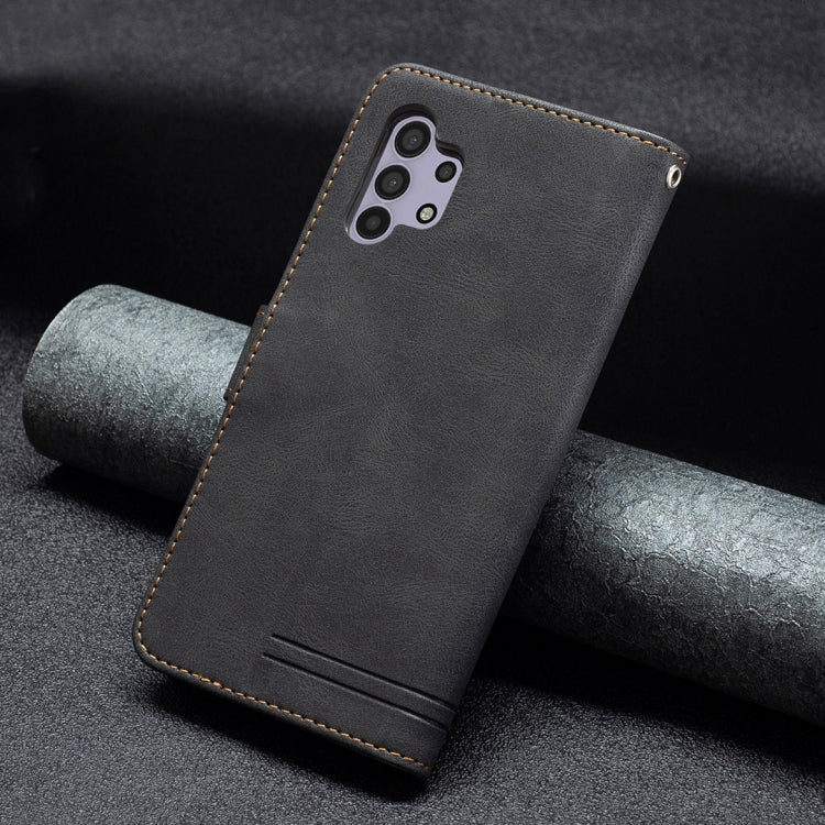 For Samsung Galaxy A32 4G Magnetic Clasp RFID Blocking Anti-Theft Leather Case with Holder & Card Slots & Wallet