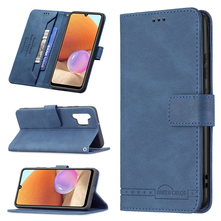For Samsung Galaxy A32 4G Magnetic Clasp RFID Blocking Anti-Theft Leather Case with Holder & Card Slots & Wallet
