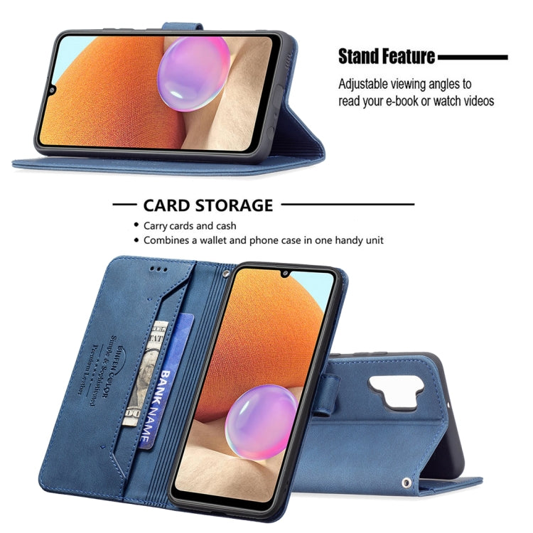 For Samsung Galaxy A32 4G Magnetic Clasp RFID Blocking Anti-Theft Leather Case with Holder & Card Slots & Wallet