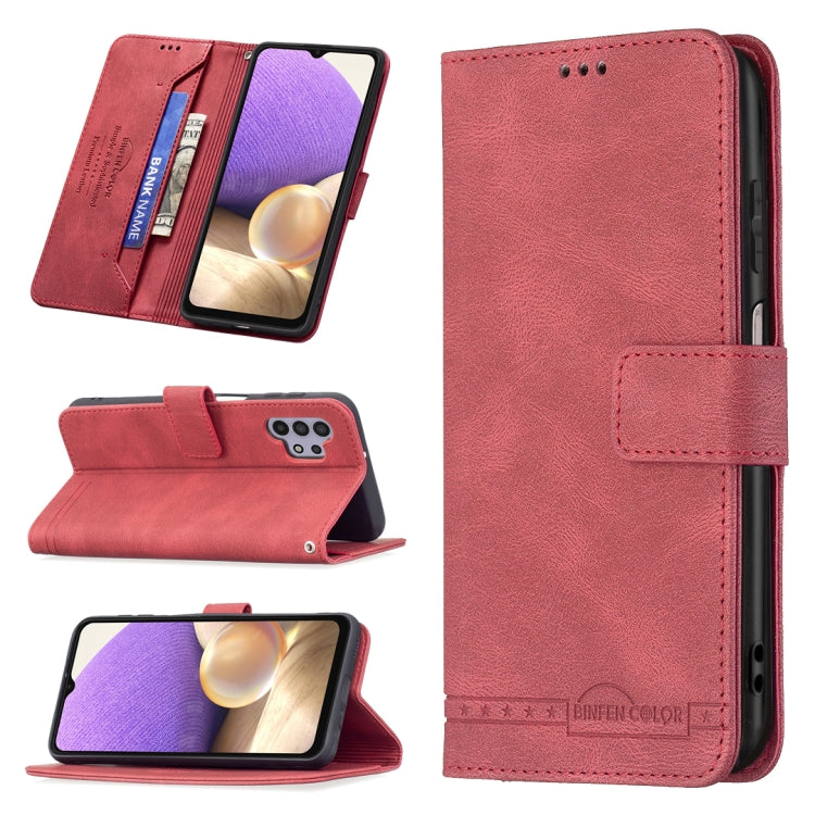 For Samsung Galaxy A32 5G Magnetic Clasp RFID Blocking Anti-Theft Leather Case with Holder & Card Slots & Wallet