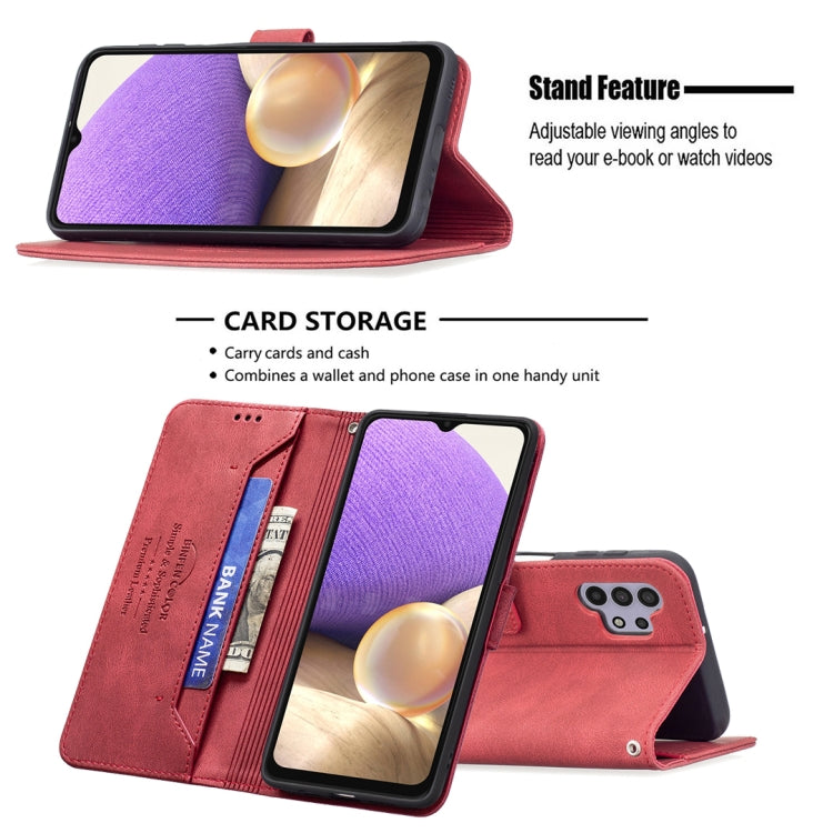 For Samsung Galaxy A32 5G Magnetic Clasp RFID Blocking Anti-Theft Leather Case with Holder & Card Slots & Wallet