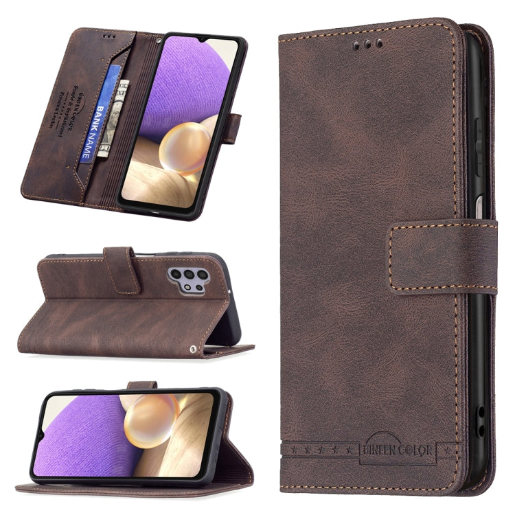 For Samsung Galaxy A32 5G Magnetic Clasp RFID Blocking Anti-Theft Leather Case with Holder & Card Slots & Wallet