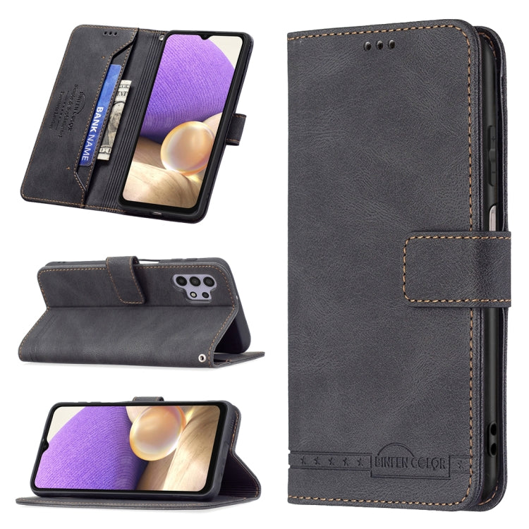 For Samsung Galaxy A32 5G Magnetic Clasp RFID Blocking Anti-Theft Leather Case with Holder & Card Slots & Wallet