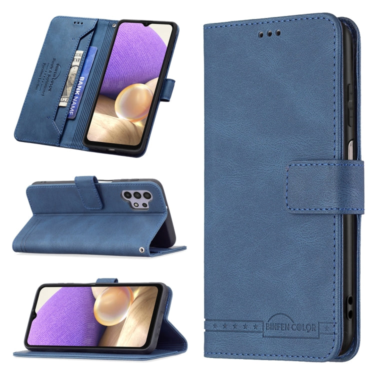 For Samsung Galaxy A32 5G Magnetic Clasp RFID Blocking Anti-Theft Leather Case with Holder & Card Slots & Wallet