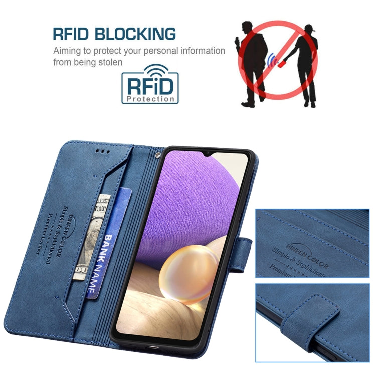 For Samsung Galaxy A32 5G Magnetic Clasp RFID Blocking Anti-Theft Leather Case with Holder & Card Slots & Wallet