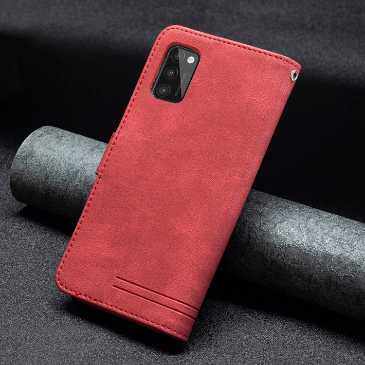 For Samsung Galaxy A41 Magnetic Clasp RFID Blocking Anti-Theft Leather Case with Holder & Card Slots & Wallet