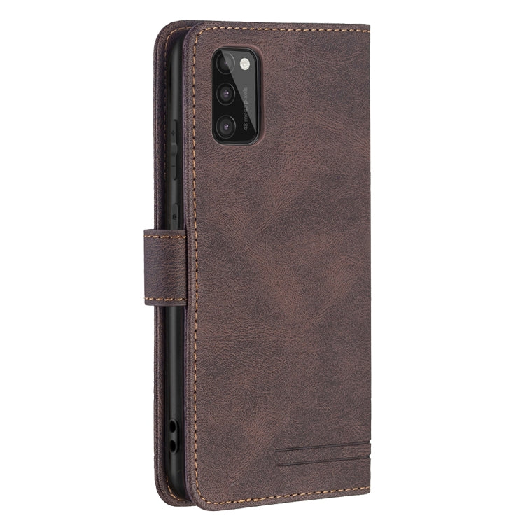 For Samsung Galaxy A41 Magnetic Clasp RFID Blocking Anti-Theft Leather Case with Holder & Card Slots & Wallet