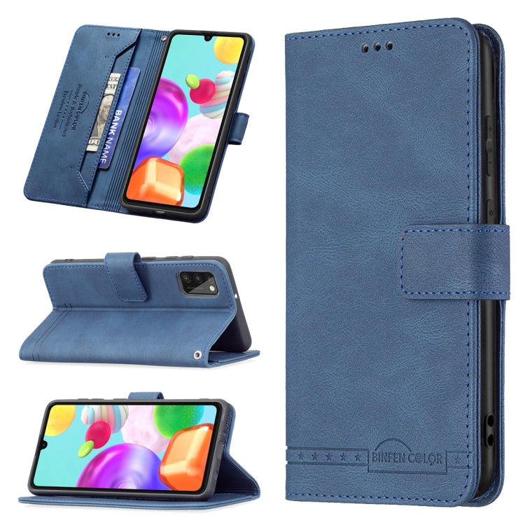 For Samsung Galaxy A41 Magnetic Clasp RFID Blocking Anti-Theft Leather Case with Holder & Card Slots & Wallet