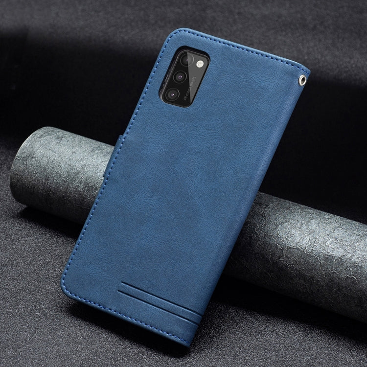 For Samsung Galaxy A41 Magnetic Clasp RFID Blocking Anti-Theft Leather Case with Holder & Card Slots & Wallet