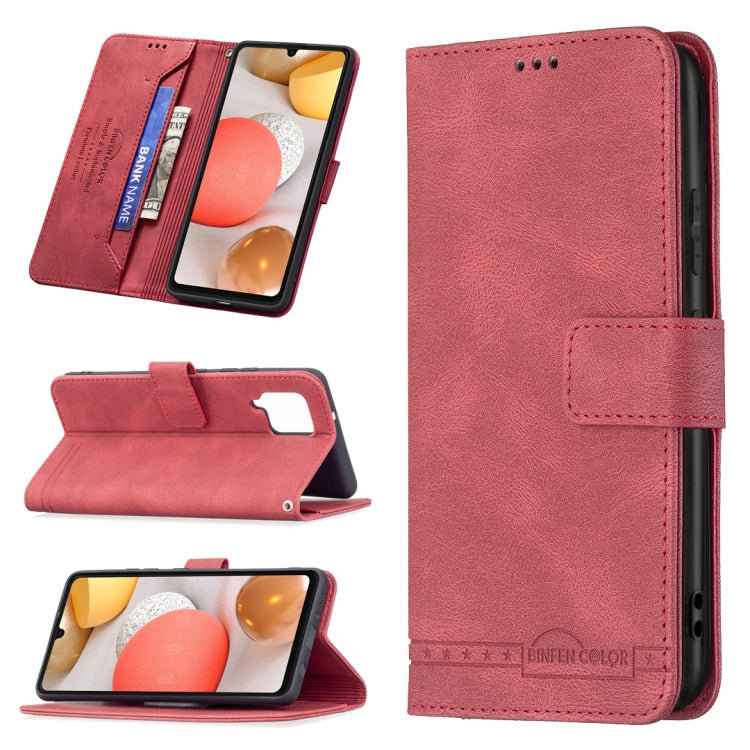 For Samsung Galaxy A42 5G Magnetic Clasp RFID Blocking Anti-Theft Leather Case with Holder & Card Slots & Wallet