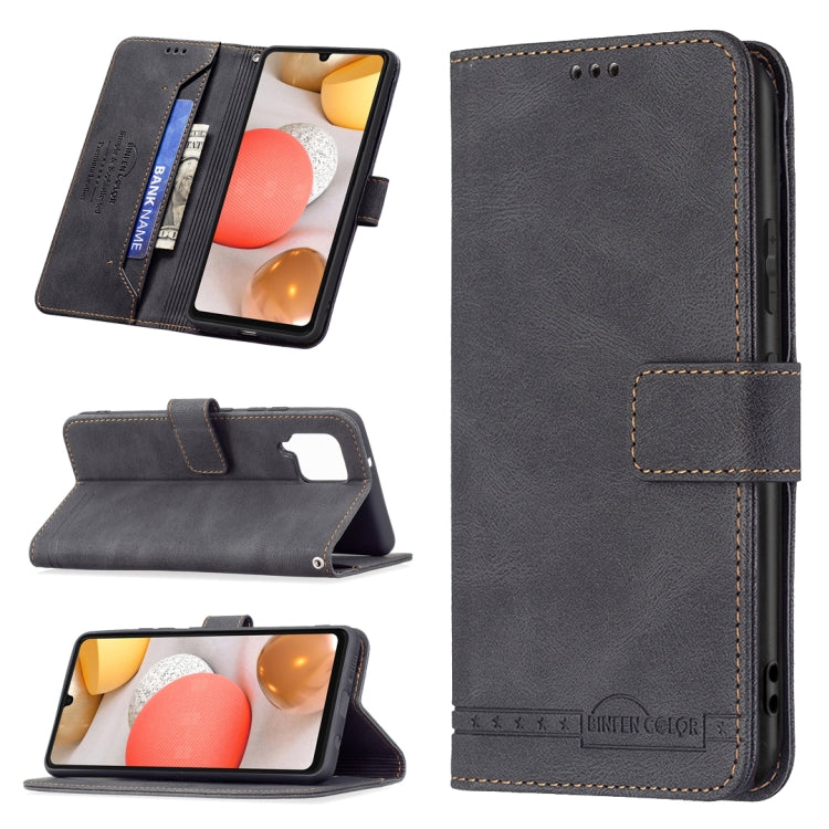 For Samsung Galaxy A42 5G Magnetic Clasp RFID Blocking Anti-Theft Leather Case with Holder & Card Slots & Wallet