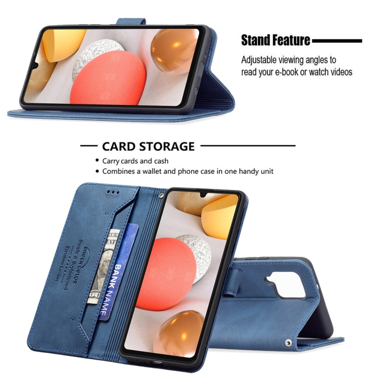 For Samsung Galaxy A42 5G Magnetic Clasp RFID Blocking Anti-Theft Leather Case with Holder & Card Slots & Wallet
