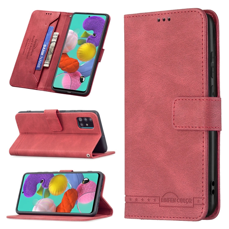 For Samsung Galaxy A51 Magnetic Clasp RFID Blocking Anti-Theft Leather Case with Holder & Card Slots & Wallet