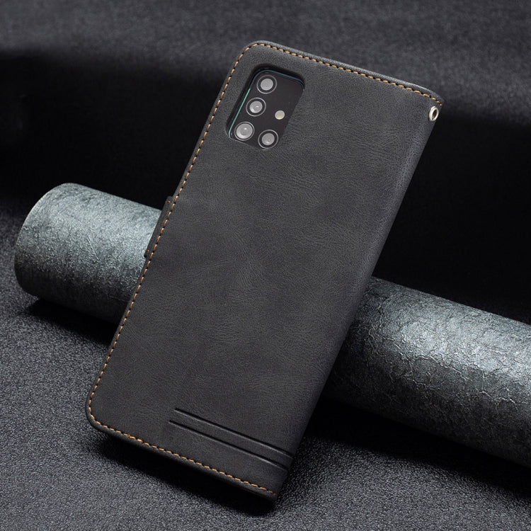 For Samsung Galaxy A51 Magnetic Clasp RFID Blocking Anti-Theft Leather Case with Holder & Card Slots & Wallet