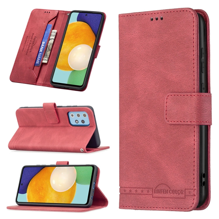 For Samsung Galaxy A52 Magnetic Clasp RFID Blocking Anti-Theft Leather Case with Holder & Card Slots & Wallet